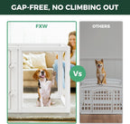 FXW AuraSpace Clear Acrylic Indoor Dog Playpen, 35" H, 8 Panels, White | Open View, Modern Home Fit, No Climbing Bars, Tool-Free Setup, For Medium Dogs