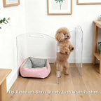 Clear Acrylic Freestanding Dog Gates for The House – Folding 3-Panels Pet Gates for Doorways,Indoor Stairs,and Hallways,No Assembly Transparent Barrier for Dogs,Puppies,and Cats