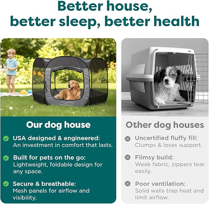 FurHaven Soft-Sided Dog & Cat Playpen, Portable Foldable Indoor & Outdoor Pet Playpen with Mesh Windows & Zippered Door, Gray, Extra Large