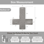 Quilted Recliner Chair Covers, Soft Lazy Boy Chair Covers, Water-Repellent Recliner Covers, Pet Friendly Chair Cover for Dogs Cats, Washable Sofa Protector (Recliner 22", Light Gray)