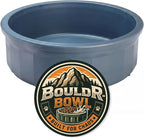 Pet Crock Bowl – Thick Durable Plastic Non-Tip Food & Water Dish for Dogs, Cats & Small Animals – Indoor/Outdoor – Chew Resistant, Easy Clean (Blue, Large 48oz)