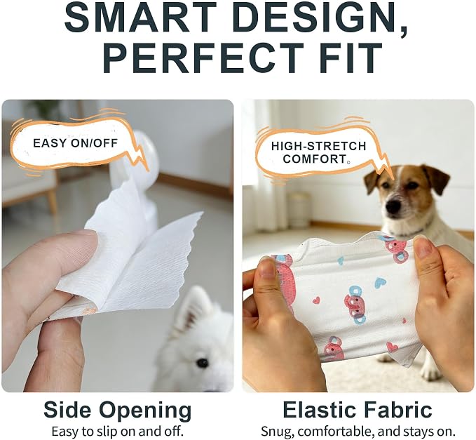 Disposable Dog Booties with 4 Rolls Bandages, Dog Paw Protectors for Hot Pavement, Dog Boots to Prevent Licking Paws & Recovery, Gentle Paw Covers 32 Pcs (Size L: Paw Width 2.57-3.15")