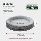 BALANCE Donut Dog Bed, 43 Inches Round Dog Bed Extra Large Size Dogs Washable, Orthopedic Calming Dogs Beds for Kitten, Fluffy Plush Faux Fur Pet Bed with Anti-Slip Bottom