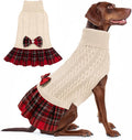 KYEESE Dog Sweater Dress Turtleneck Thick Knit Pullover for Cold Weather | Stretchy Fit, Lightweight & Warm, Cozy Knit Comfort, Cute Bow Accent, Gentle on Sensitive Skin, Comfortable Daily Wear
