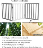 Dog Gate Indoor, Freestanding Dog Fence for The House, Doorways, Hallways,or Stairs,Pet Gate Foldable Wooden,Expandable 24" Height 3 Panels,White
