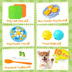 Forfon Curated Dog Puzzle Toys for Boredom and Mental Stimulation, 10-Pack Enrichment Toy Set with Slow Feeder Bowl, Lick Mat & Treat Ball to Keep Dogs Busy and Engaged