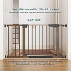 Cumbor 30-46" Baby Gate for Stairs, Mom's Choice Awards Winner-Auto Close Dog Gate for the House, Easy Install Pressure Mounted Pet Gates for Doorways, Easy Walk Thru Wide Safety Gate for Dog, Brown
