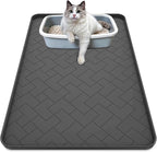 Silicone Cat Litter Mat for litter box Large 34" X 22"-Easy to Clean Cat Litter Trapping Mat, Waterproof, urine-proof and non-slip to keep the floor clean and tidy（Black）