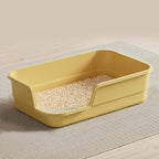 Extra Large Cat Litter Box with High Sides,Cats Boxes for Indoor Cats,Cat Litter Pan for Kitty,Litter Box with Low Entry,Easy to Clean,Anti-Splashing,23.6" x15.7" x5.9" (Yellow)