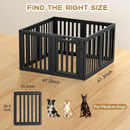 Dog Playpen, Clear Dog Pen, Dog Pen Indoor, Easy to Install and Remove Dog Play Pen, Puppy Playpen Suitable for Dogs, Cats,Dog Playpen Indoor (Black, 30.3 inch Height, 8 Panels)