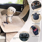 VIVAGLORY Dog Seat Cover Dog Hammock, Large, Heather Khaki | Seat Cover for Car Suv & Truck, Back Backseat Split Hair Resistant Protector for Pet