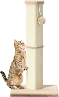 Cat Scratching Post, 32 Inch Tall Scratching Post for Indoor with 5 Inch Diameter Posts and Ball Cat Scratcher for Medium and Large Cats