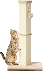 Cat Scratching Post, 32 Inch Tall Scratching Post for Indoor with 5 Inch Diameter Posts and Ball Cat Scratcher for Medium and Large Cats
