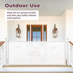 76" Retractable Baby Gates Extra Wide, Mesh Long Dog Gate for Deck | Indoor Outdoor Stair Gate for Wide Openings Doorways Hallways Porch, Child Pet Safety Essentials for Home, White