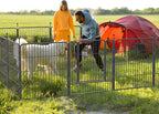 Dog Playpen,32/40/45 Inch Height in Heavy Duty, Folding Indoor Outdoor Anti-Rust Dog Exercise Fence, Portable Pet Playpen with Door for Large Medium Small Dogs and Pet (8 Panels, 45 Inch) Silver