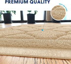 Cat Litter Box Mat, Kitty Premium PVC Pad, Durable Trapping Rug, Phthalate Free, Urine-Resistant, Scatter Control, L 35 x 23 Inch, Beige