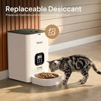 VOLUAS Automatic Cat Feeder, 4L Timed Dry Food Dispenser for Cats & Dogs | Programmable Portion Control, Up to 4 Meals Daily, Dual Power Supply, Power-Off Memory, 10-Second Voice Recorder