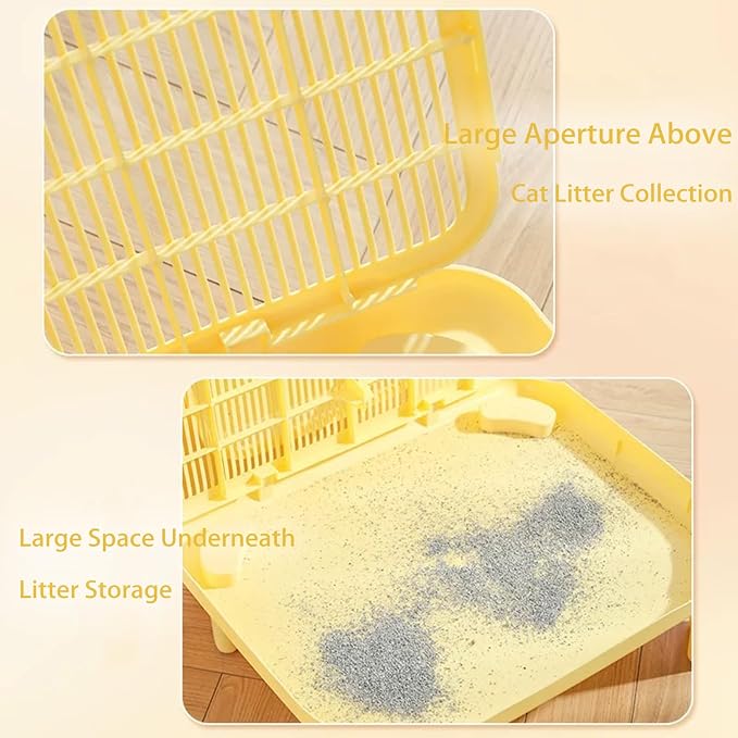 Cat Litter Mat Litter Trapping Mat,19.69"X15.95"X5.90"Litter Box Mat,Waterproof Cat Mats for Litter Large,Easy Clean,Non-Slip Litter Mat for Cat,Urine-Proof Kitty Litter Catcher Mat,Washable (Cream)