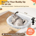 X-Large Cat Desk Bed for Home Office, 19"x15" Spacious Nest | Sunken Hammock Design & Soft Faux Fur, Removable & Washable Cover, Holds Up to 40lbs, Space Saving Cat Perch
