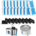 PEKTACO Replacement Water Fountain Filters, Fits 412/418, 3.2L & 7L, 9 Pack | Includes pre-filter sponges, helps trap hair and debris, supports cleaner water flow and routine fountain maintenance