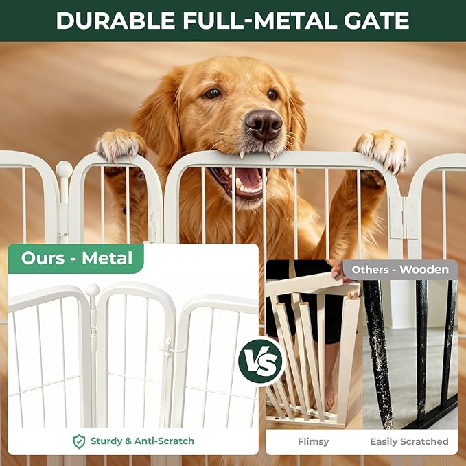 FXW Dog Gate, Extra Wide Adjustable for Openings Up to 111", 40" H | Flexible Space Control, Easy Walk-Through Access, 3 Panels + 1 Gate, For Medium & Large Dogs, Garage Use