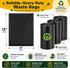 Dog Poop Black Bags with Dispenser (700 Bags) doggy poop bags Pickup Bag 35 Refill Rolls Dog Waste Bags Cat Litter & Poop Bags (35 Rolls, Uscented)