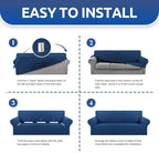 Stretch Couch Covers for Sofa, 3 Cushion Couch Slipcover,Classic Blue