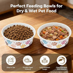 50 Pack Disposable Dog Bowls, 16 oz Paper Pet Bowls for Cats & Dogs | Disposable Paw Print Cat Food Bowls, Dry Wet Food & Wate, Small Medium Pets, Travel and Daily Feeding Bowls, Thick & Sturdy