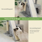 Small Cat Tree for Indoor Cats, Cat Tower with Scratching Post and Board, Cat House with Perch for Kitten, Stable Condo and Stand (Light Grey)