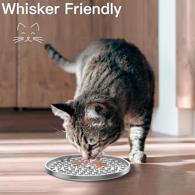 Lick Mat for Dogs & Cats, Double-Wall Stainless Steel, Small-1Pack | Non-Slip Heavy Duty Base, Mental Stimulation for Anxiety Reducer, Whisker-Friendly for Cat