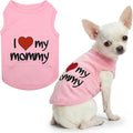 Parisian Pet I Love My Mommy Dog Shirt 100% Cotton Shirts for Large Dogs - Pink Sleeveless Girl Pet Clothes - Lightweight Pet Tshirts - Breathable Puppy Clothes - Stretchy Dog Summer Shirt