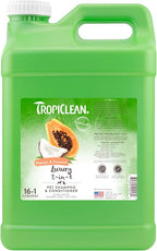 TropiClean 2-in-1 Dog Shampoo and Conditioner, Professional Dog Shampoo, Moisturizing Detangler, Puppy Safe, Made in USA, Papaya Scent, 2.5 Gallon