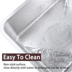 Small Stainless Steel Litter Box for Kittens Rabbits, 15.5"×11.6"×4" | Metal, Rust-Proof, Non Stick, No Smell, Easy to Clean