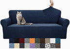 YEMYHOM Couch Cover Latest Jacquard Design High Stretch Extra Large Sofa Covers Pet Dog Cat Proof Oversized Slipcover Non Slip Magic Elastic Furniture Protector (XL Sofa, Navy)