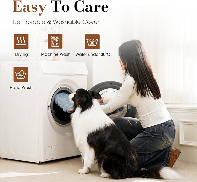 Large Orthopedic Dog Crate Bed with Waterproof Lining | Egg crate foam for joint support. Soft plush surface. Non-slip bottom. Removable & machine washable cover. OEKO-TEX certified