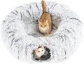 Avont Cat Tunnel Bed, Washable Cushion, Large 3-in-1 Play Tube for Cats | Play, Rest & Snuggle | Spacious for Big Cats | Durable Toggle Design | Removable Washable Cushion | Grey