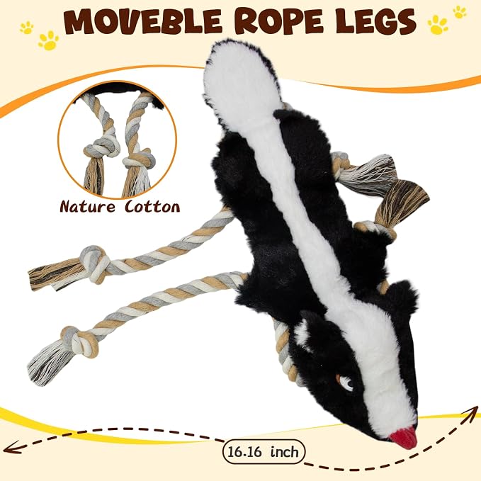 No Stuffing Rope 5-Pack Dog Toys, Chew Toys for Medium, Large Pets | Rope Design Perfect for Interactive Tug of War, Durable Plush Toy for Teething, Indoor Outdoor Play to Keep Puppy Busy