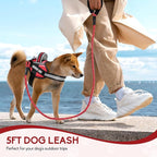 Service Dog Vest Harness and Leash Set, Animire in Training Dog Harness with 10 Dog Patches, Reflective Dog Leash with Soft Padded Handle for Small, Medium, Large, and Extra-Large Dogs (RED,XL)