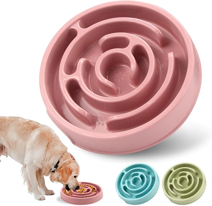 Slow Feeder Dog Bowls, Puzzle Dog Bowl with Anti-Slip, Slow Feeder & Non-Slip Design, Boredom and Anxiety Reducer, Suitable for All Breed Dogs and Cat