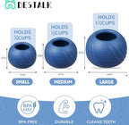 Long-Lasting Dog Lick Toy, Wobbly Dog Enrichment Lick Bowl to Keep Dogs Busy, Interactive Stuffable Dog Treat Feeder for Boredom, Silicone Treat Dispensing Chew Toy(Dark Blue,L)