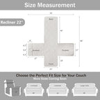 Quilted Recliner Chair Covers, Soft Lazy Boy Chair Covers, Water-Repellent Recliner Covers, Pet Friendly Chair Cover for Dogs Cats, Washable Furniture Covers (Recliner 22", Arctic White)