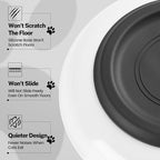 Cat Food Bowls, Whisker Friendly Ceramic Cats Bowls with Nonslip Silicone Bottom, Pack of 3 Quiet Dishes and Plates for Feeding Indoor Cats, Kittens and Small Dogs(Cat Paw,Shallower)