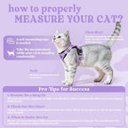 rabbitgoo Cat Harness and Leash Set, Escape Proof Vest, Light Purple | Soft Breathable Mesh, Easy Adjustable Fit, Snap Buckles, Sturdy Clip, Reflective Strips, for Average Cats Walks, S