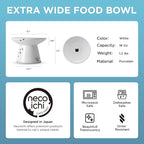 Necoichi Ceramic Extra-Wide Elevated Cat Food Bowl (Cat, Extra Wide)