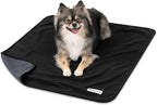 PetAmi Waterproof Dog Blanket for Small Medium Dogs Cats, Pee Proof Reversible Cat Blanket for Kitten Puppy, Soft Fleece Washable Pet Throw for Couch Car Crate Liner, 29x40 Black Gray
