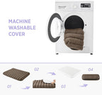 LE SURE Cute Orthopedic Dog Bed Large Sized Dog, Waterproof Chic Flat Pet Beds with Removable Washable Cover, Fuzzy Thick Egg Crate Foam Pet Mat for Indoor Use (36" x 27", Brown)