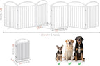 Foldable Pet Fence 120" Wide, 30" Tall,No-Assembly Dog Gate with Door,White | 6 Panels Metal Folding Freestanding Dog Gate Walk Through,Extra Accordion Puppy Folding Playpen for Doorways, Stairs,House
