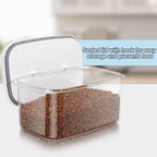 6 lbs Airtight Dog Cat Food Storage Container and Dog Treat Containers BPA-Free, PET Clear Stackable Pet Storage Bin, 1-Cup Scoop, 1-Sponge cleaning brush, Pop Top, With handle, Easy Mobility-Medium