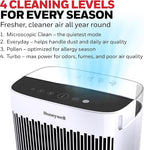 Honeywell HEPA Air Purifier for Home and Small-Medium 938 Ft² Rooms, White | Powerful HEPA Filtration with Quiet, Clean, Turbo and Auto Modes, Reduces Allergens, Dust, Pollen, Pet Dander, Odors, Smoke