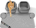 Large Cat Litter Mat, 31.5x23.6 Silicone Trapping Mat Grey | for Kitty Litter Box, Easy Clean, BPA Free Rubber, Center Litter Collection, Easy Pour-Back, Waterproof, Odor-Resistant